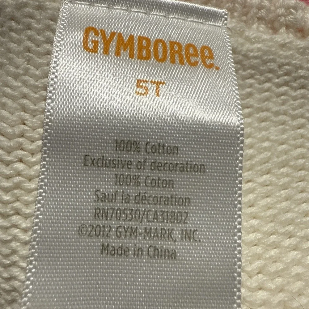 Gymboree Cardigan Sweater‎ Girls 5T Ivory Pink Polka Dot Knit Cottagecore